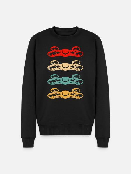 Drone Retro Drone Pilot Copterpilot - Men's Premium Organic Jumper - black