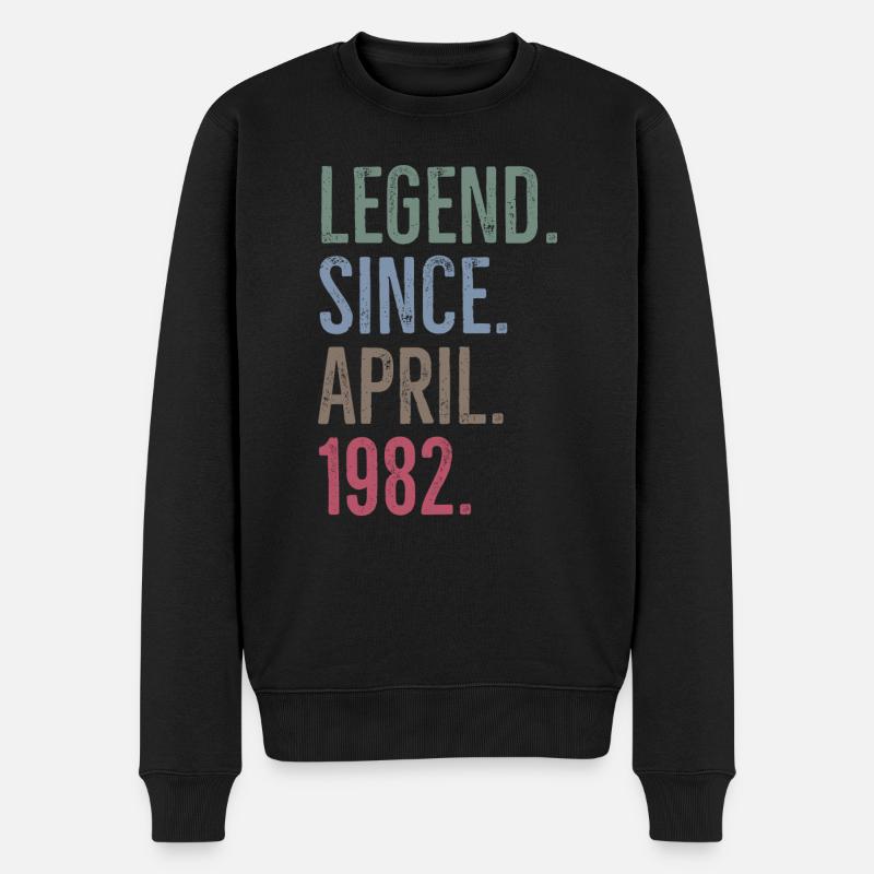 Legende seit April 1982 - Männer Premium Bio Pullover - Schwarz