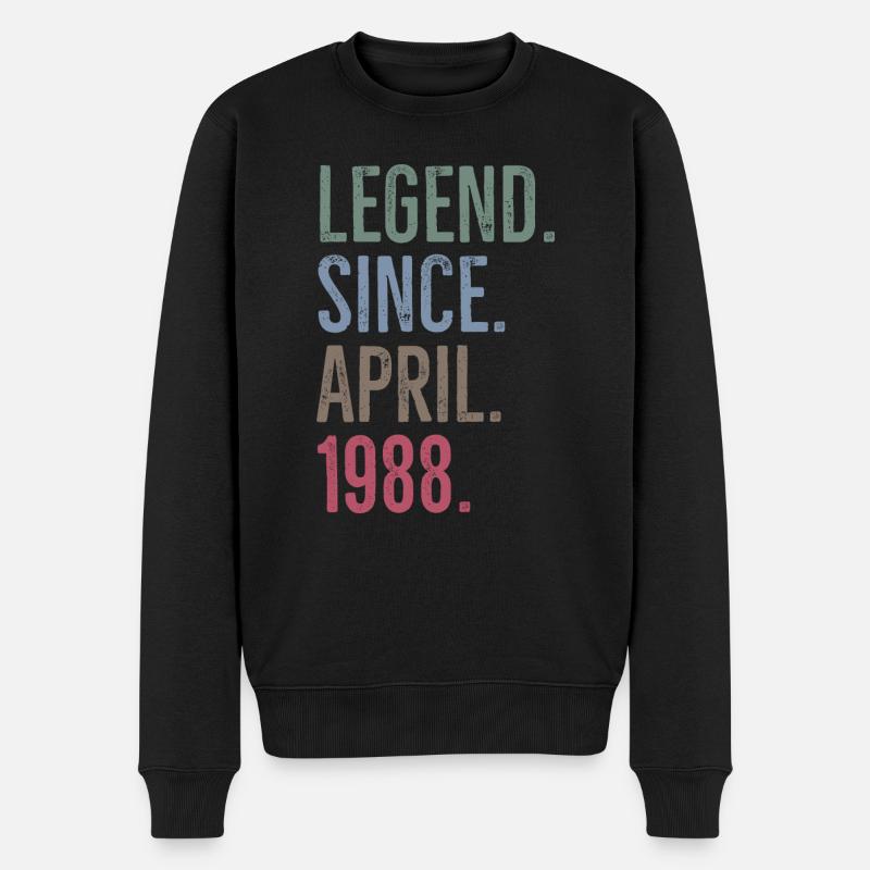 Legende seit April 1988 - Männer Premium Bio Pullover - Schwarz
