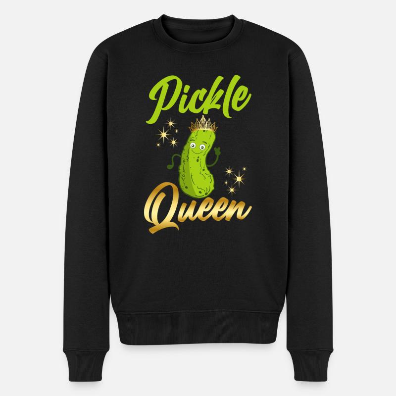 Pickle Queen Cucumber Pickles - Männer Premium Bio Pullover - Schwarz