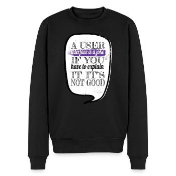 Hacker Fans Bio Hack Quote Birthday Present - Men's Premium Organic Jumper - black - Front - Nico (187cm)