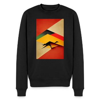 Rotes Bauhaus-Muster - Männer Premium Bio Pullover - Schwarz - Vorne - Nico (187cm)