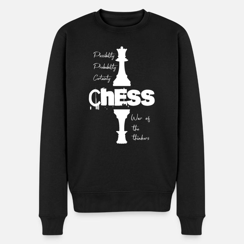 Schach Krieg der Denker - Männer Premium Bio Pullover - Schwarz