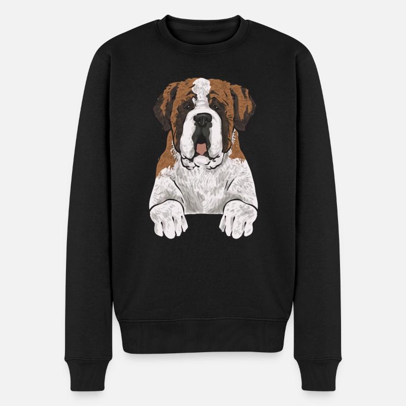 Saint-Bernard Chien Saint-Bernard - Pull Premium bio Homme - noir