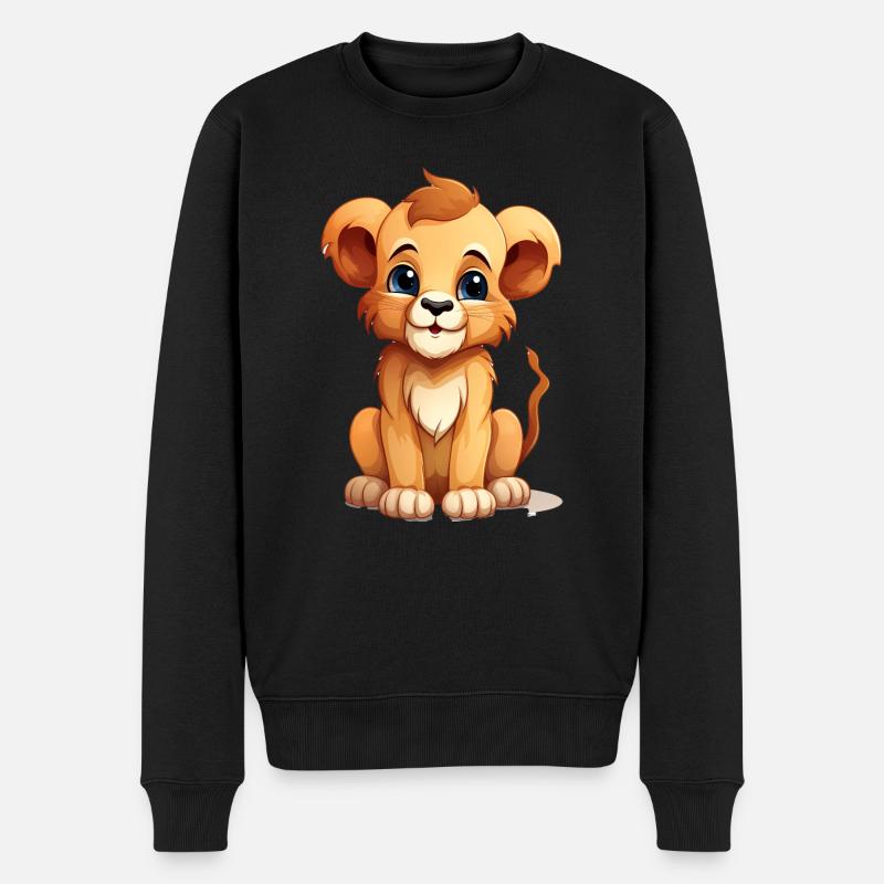 Cute Lion Baby - Männer Premium Bio Pullover - Schwarz