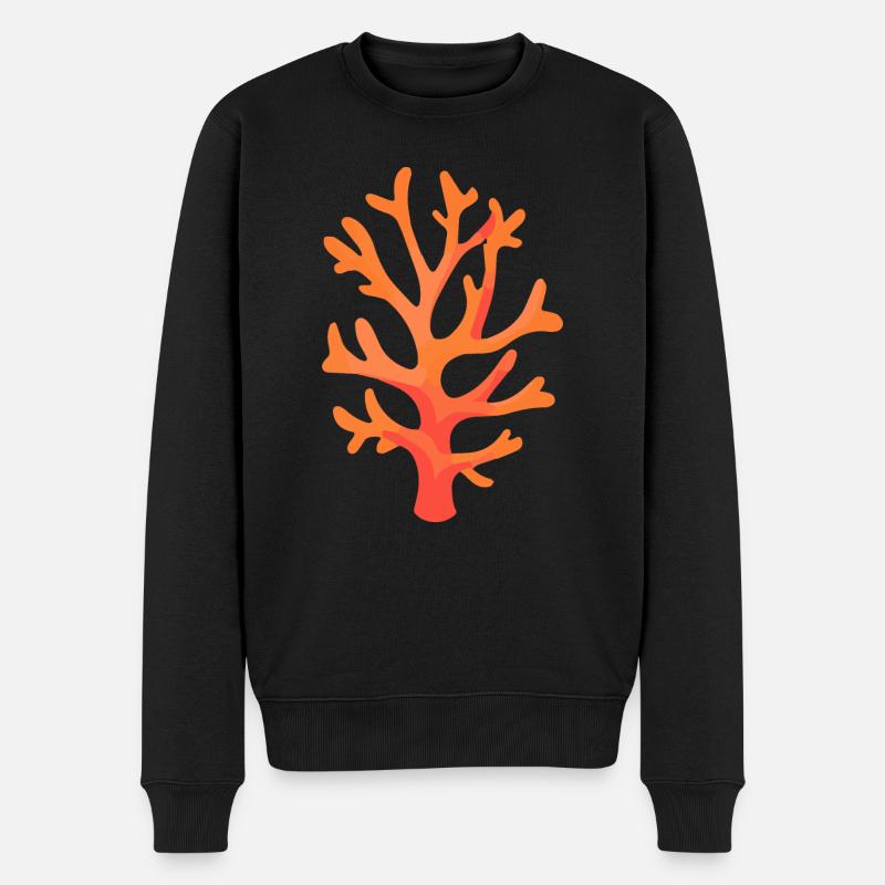 Corail rouge - Pull Premium bio Homme - noir