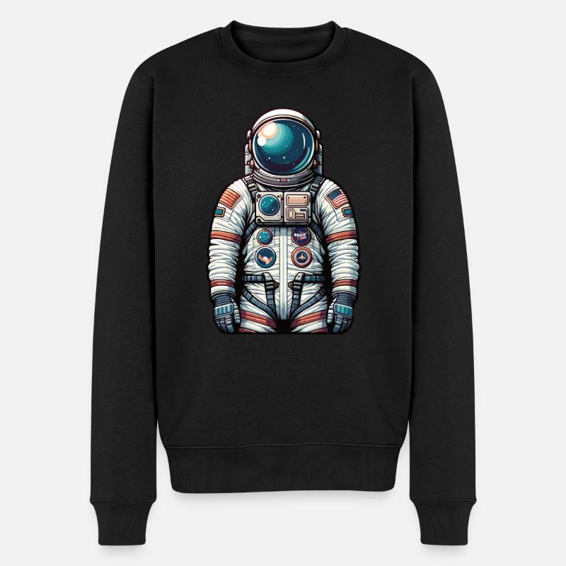 Astronaut - Männer Premium Bio Pullover - Schwarz