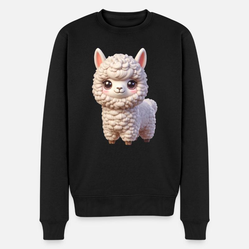 Alpaka 3 - Männer Premium Bio Pullover - Schwarz