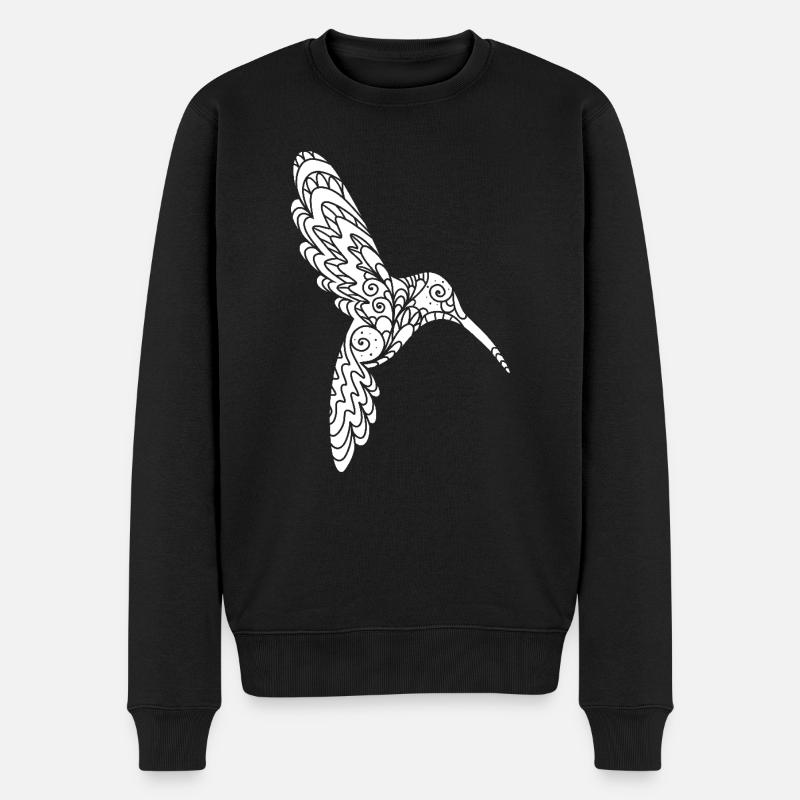 Anmutiger Kolibri - Männer Premium Bio Pullover - Schwarz