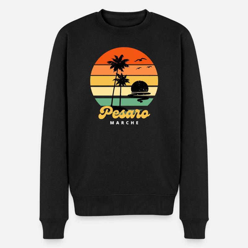 Italie Pesaro Marche Beach Vacances - Pull Premium bio Homme - noir
