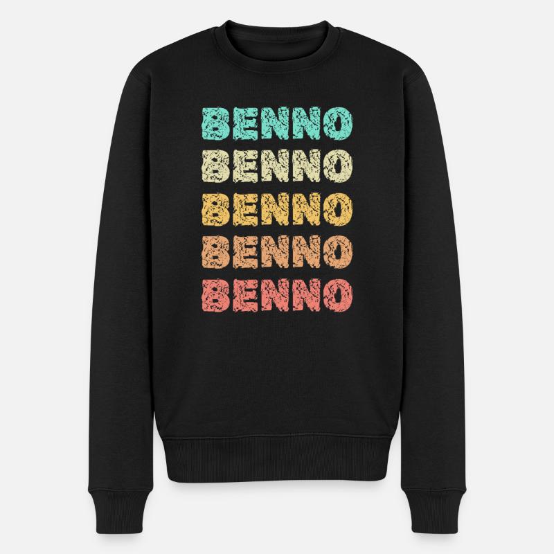 Vorname Benno - Männer Premium Bio Pullover - Schwarz