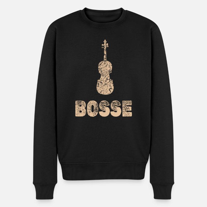 Bosse als Bratsche - Männer Premium Bio Pullover - Schwarz