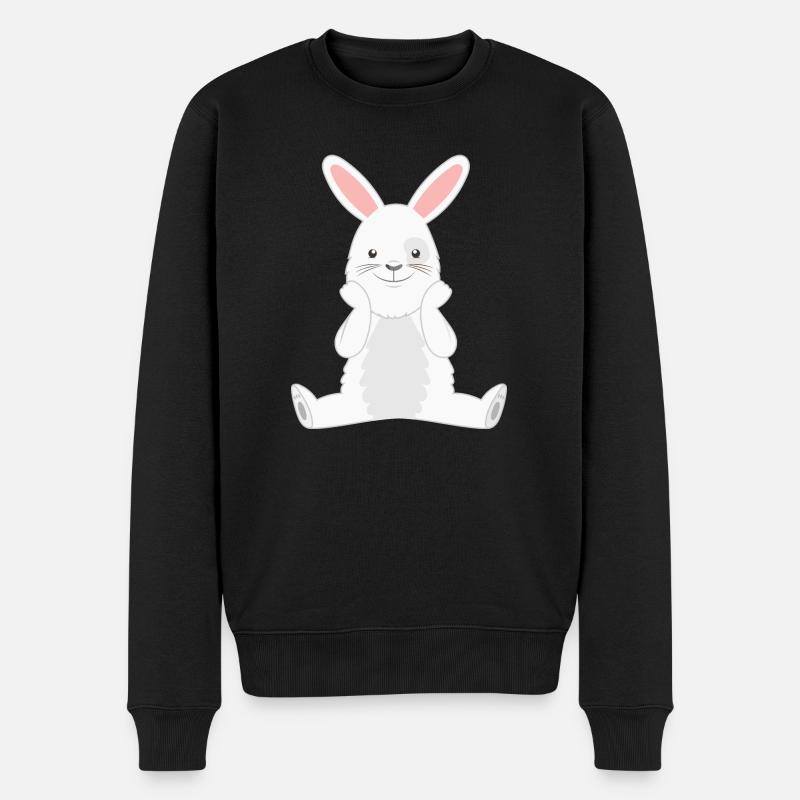 Hase Kaninchen - Männer Premium Bio Pullover - Schwarz