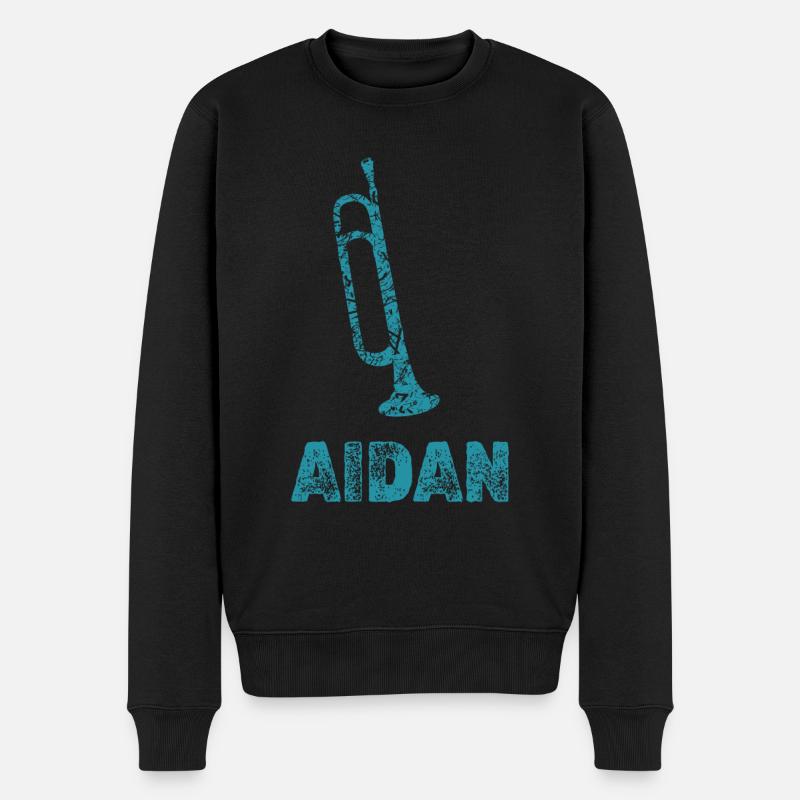 Vorname Aidan - Männer Premium Bio Pullover - Schwarz