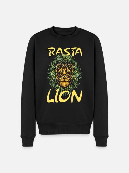 Rasta Lion Rastafari Gift - Men's Premium Organic Jumper - black