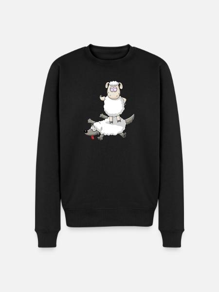 Sieg der Schafe - Männer Premium Bio Pullover - Schwarz
