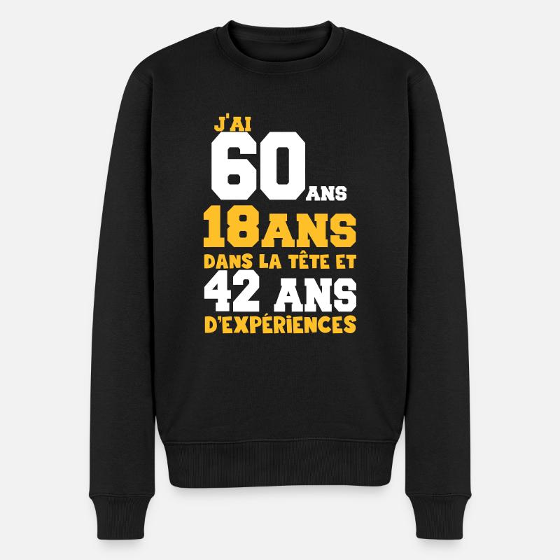 j'ai 60 ans - Pull Premium bio Homme - noir
