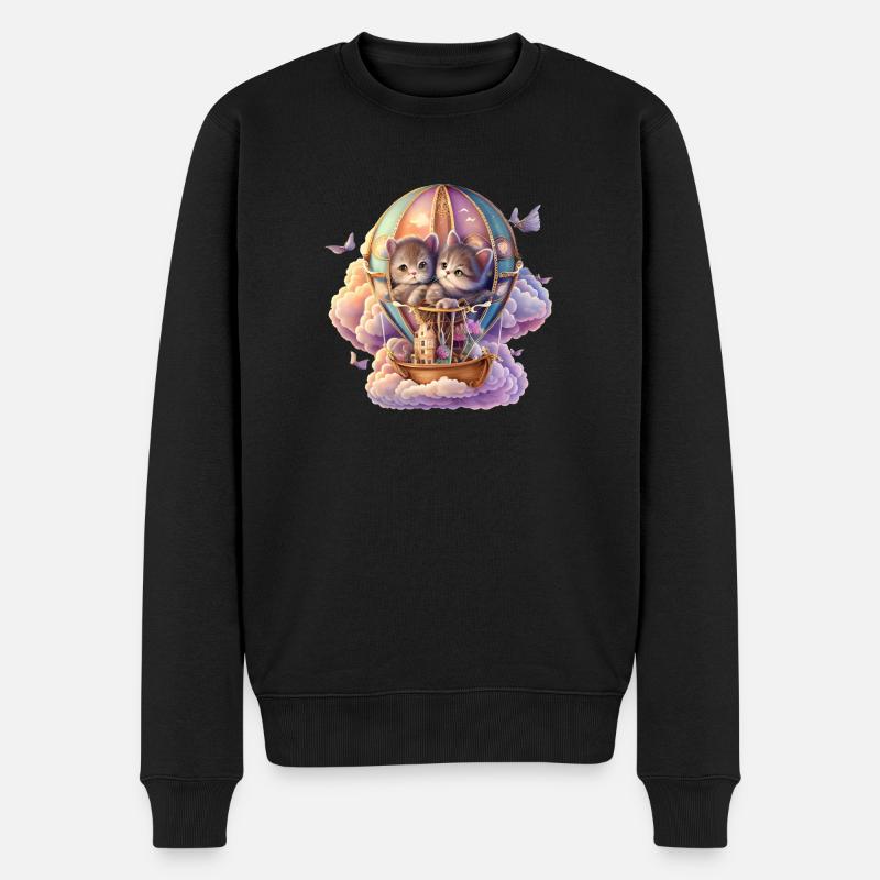 Catballoon - Männer Premium Bio Pullover - Schwarz