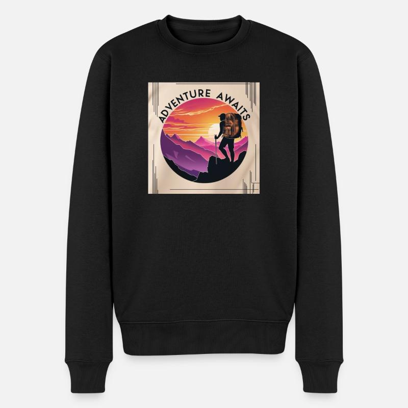 Adventure Awaits - Männer Premium Bio Pullover - Schwarz