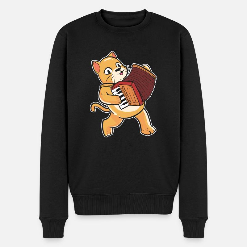 Akkordeon - Männer Premium Bio Pullover - Schwarz
