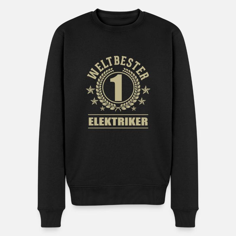 Weltbester Elektriker - Männer Premium Bio Pullover - Schwarz