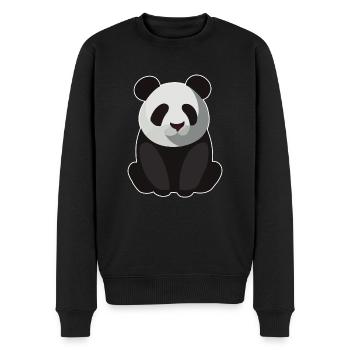 BABY PANDA SITZEND - Männer Premium Bio Pullover - Schwarz - Vorne - Nico (187cm)