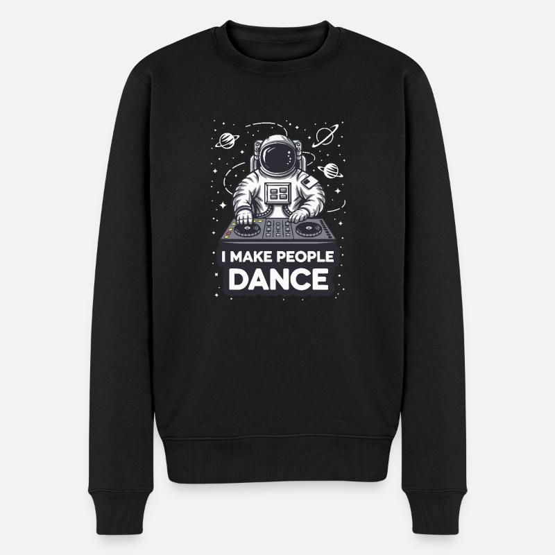 DJ Techno EDM Rave Astronaut I make People Dance - Männer Premium Bio Pullover - Schwarz