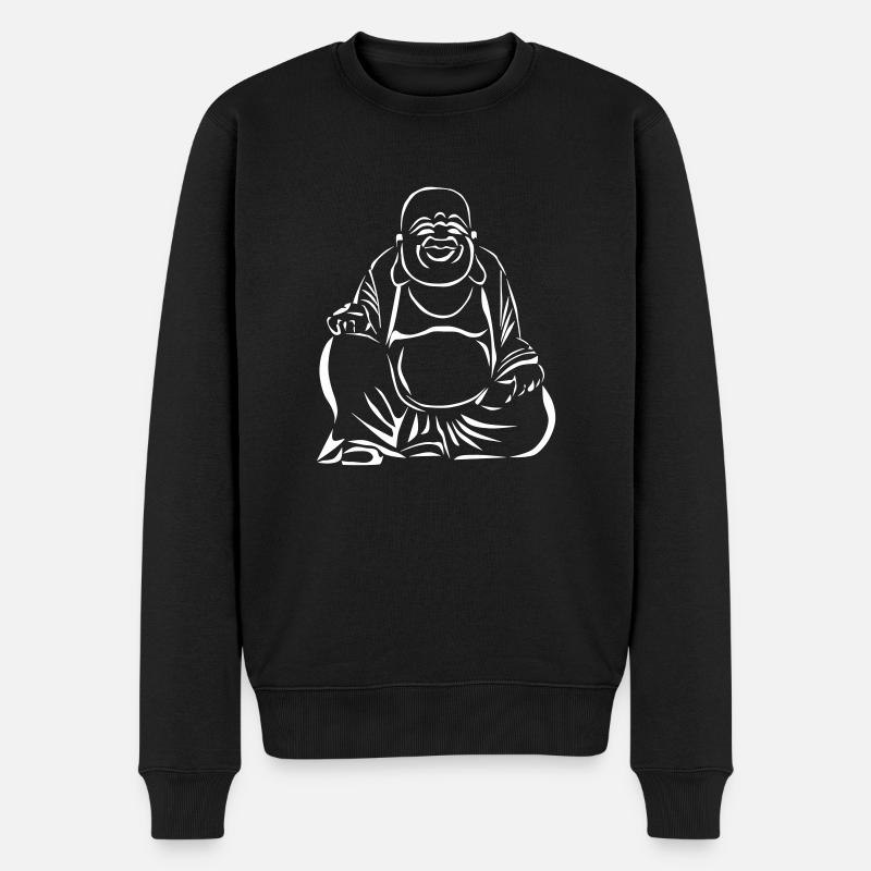 Fetter Buddha - Männer Premium Bio Pullover - Schwarz