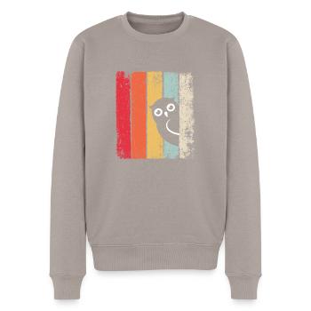 Tier versteckt im Wald Eule - Männer Premium Bio Pullover - Taupe - Vorne - Nico (187cm)
