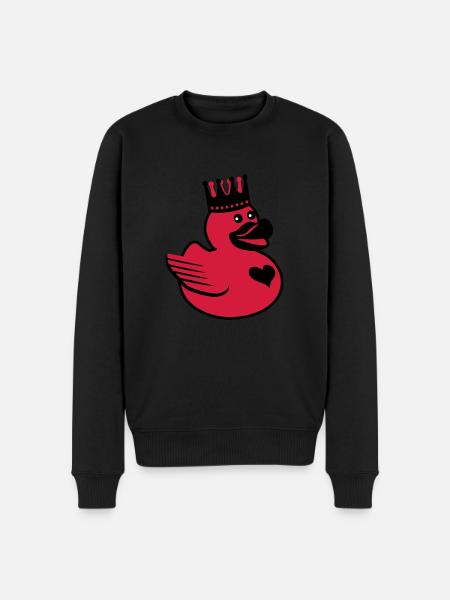 Duck the King - Männer Premium Bio Pullover - Schwarz