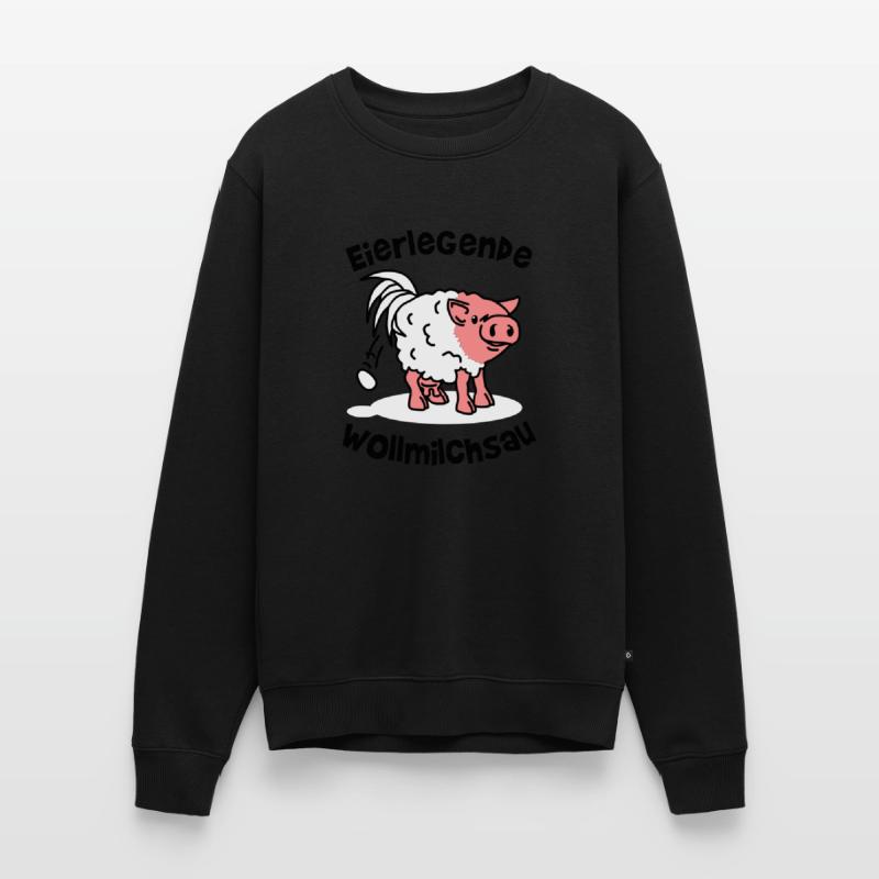 egg-laying wool milk sow - workaholic - work Men's Premium Organic Jumper
