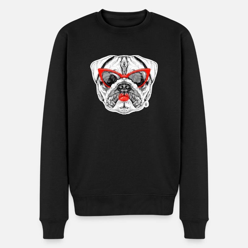Pug Lady - Pull Premium bio Homme - noir
