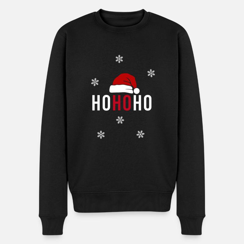 HO HO HO Weihnachtsmann Weihnachten geschenk - Männer Premium Bio Pullover - Schwarz