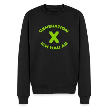 GENERATION X - Männer Premium Bio Pullover - Schwarz - Vorne - Nico (187cm)
