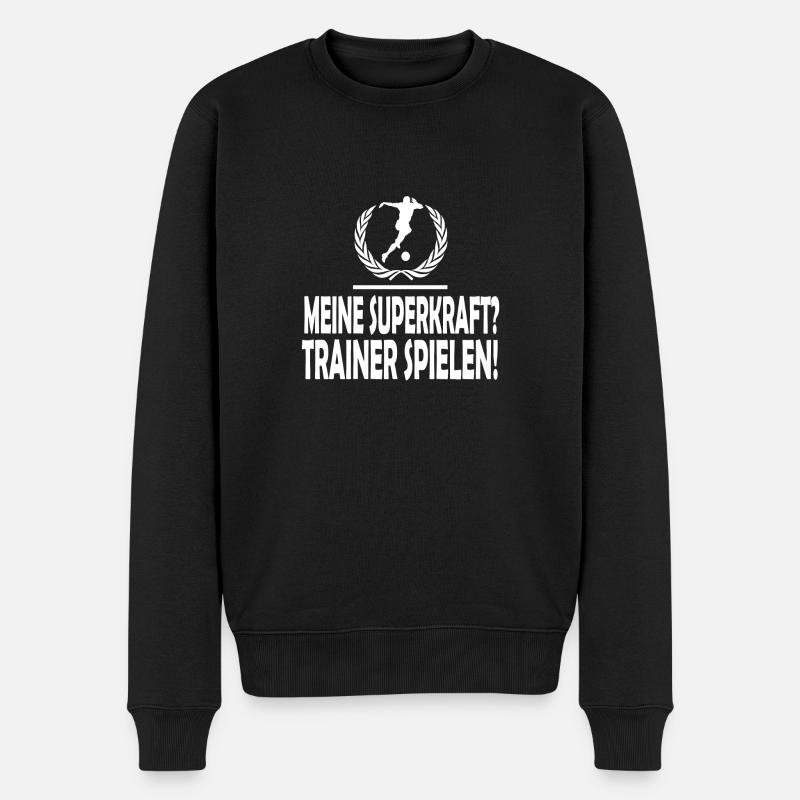 Fußball - Männer Premium Bio Pullover - Schwarz