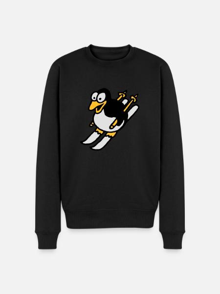 pinguin_ski_022011_i_3c - Männer Premium Bio Pullover - Schwarz