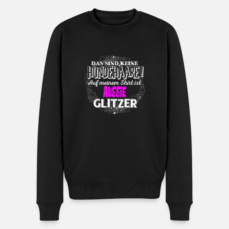 AUSSIE - Glitzer - Männer Premium Bio Pullover - Schwarz
