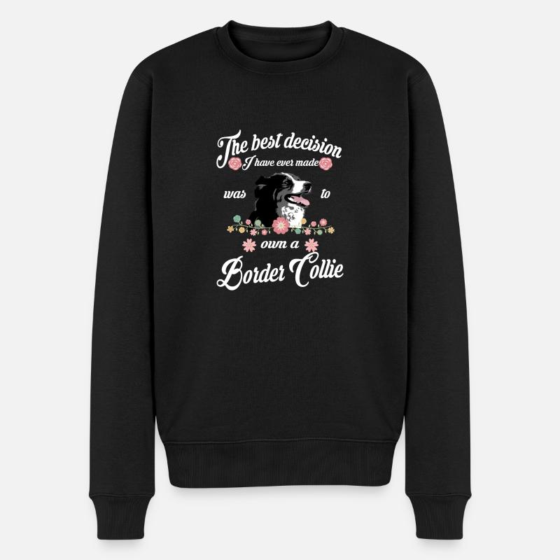 Border Collie - Pull Premium bio Homme - noir