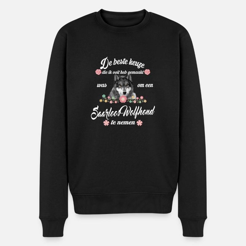 Saarloos Wolfhond - Männer Premium Bio Pullover - Schwarz