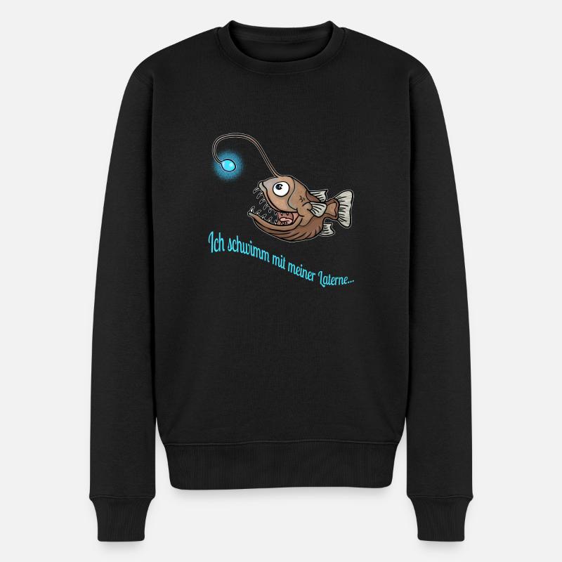 Anglerfisch - Männer Premium Bio Pullover - Schwarz