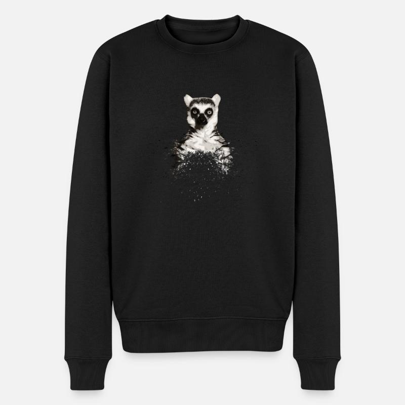 Lemurien Splash - Männer Premium Bio Pullover - Schwarz