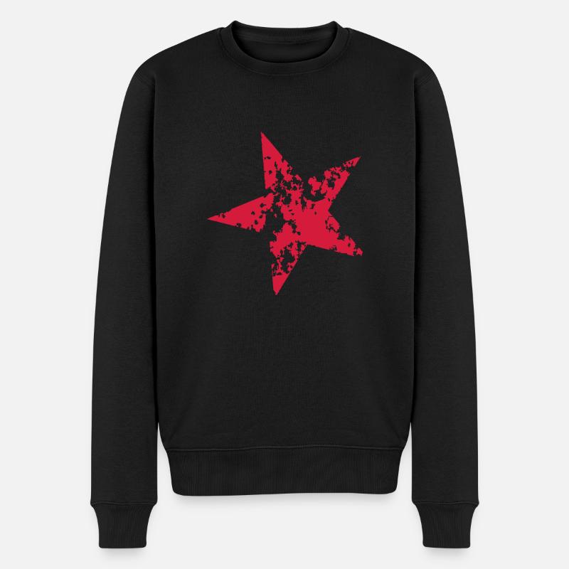 Star Stern - Männer Premium Bio Pullover - Schwarz