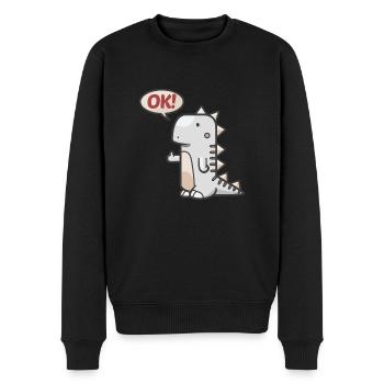 Dinosaure - Pull Premium bio Homme - noir - Devant - Nico (187cm)
