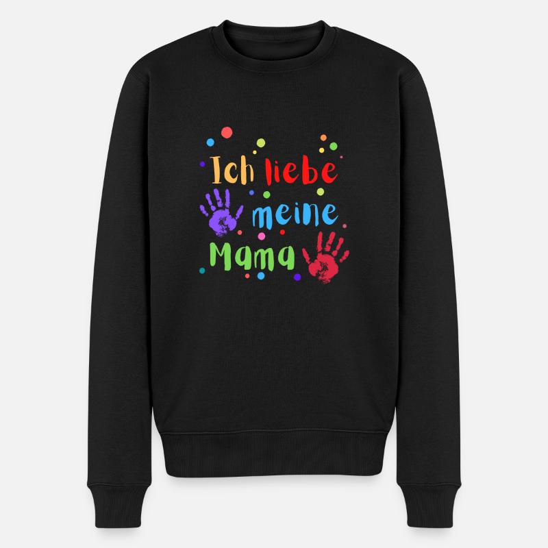 ICH LIEBE MEINE MAMA - Männer Premium Bio Pullover - Schwarz
