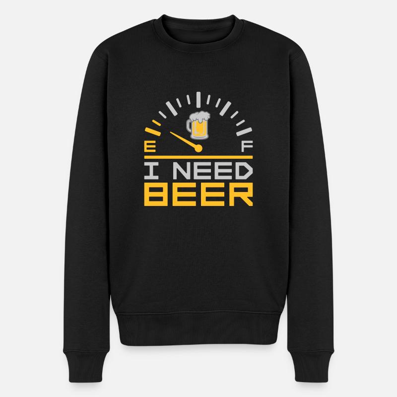 I Need Beer - Männer Premium Bio Pullover - Schwarz