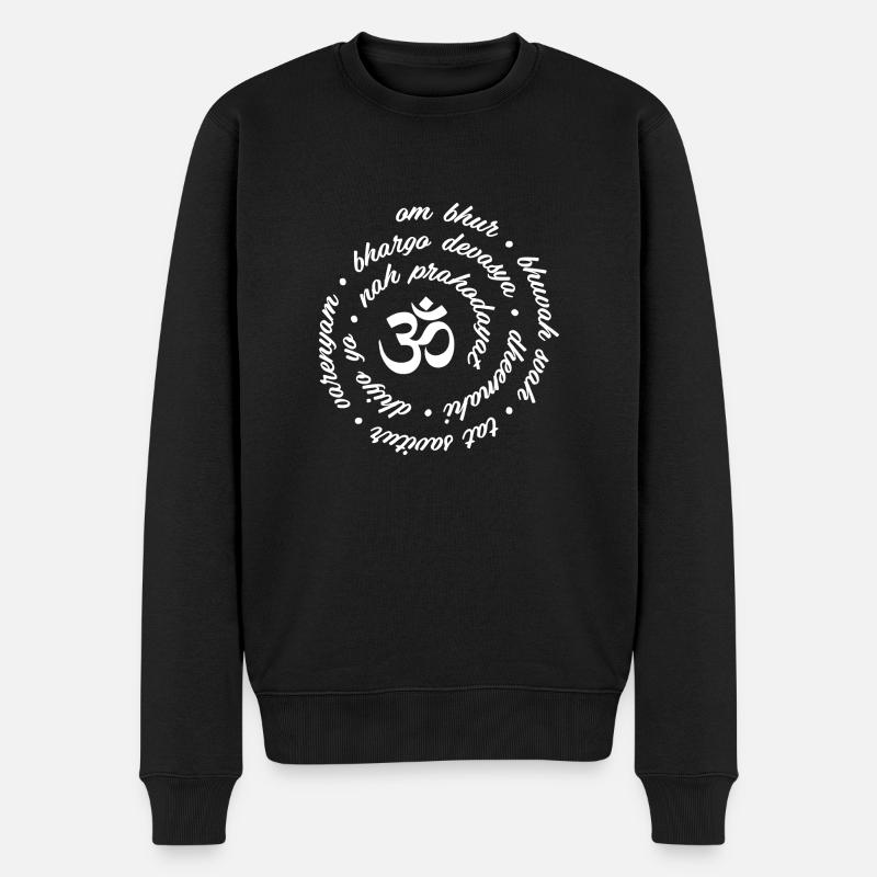 Gayatri Mantra Hindu - Männer Premium Bio Pullover - Schwarz