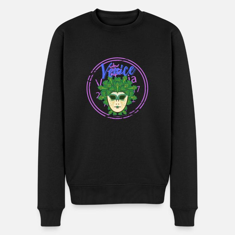 Venedig, Italien - Männer Premium Bio Pullover - Schwarz