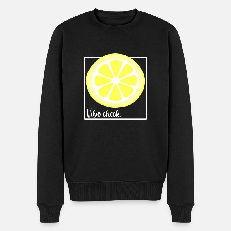 Vibe check citron - Pull Premium bio Homme - noir