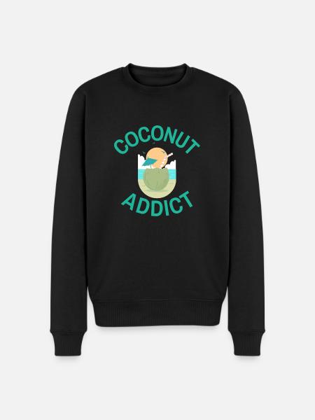 Coconut Addict Shirt - Männer Premium Bio Pullover - Schwarz