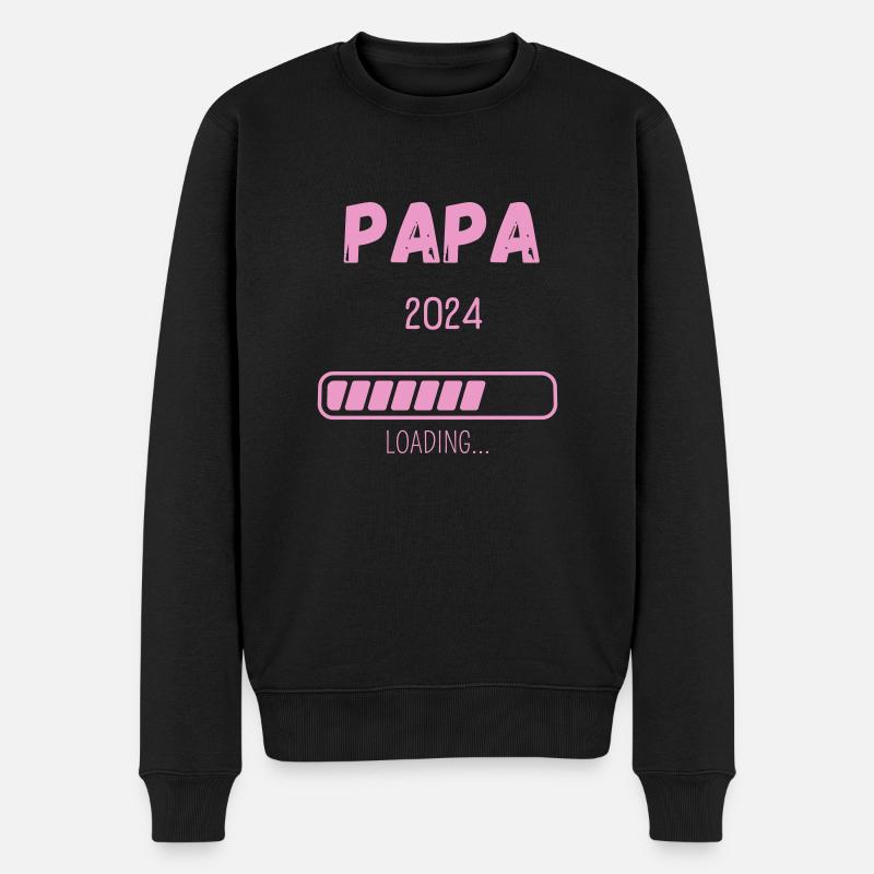 Papa 2024 Loading... - Männer Premium Bio Pullover - Schwarz